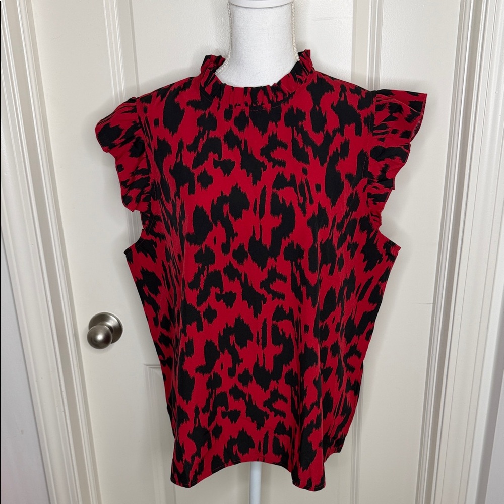 Leopard print blouse size 1XL